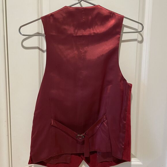 Ralph Lauren Boys Dark Red Velvet Button Vest Size 14R NWT Holiday kids - Picture 3 of 10